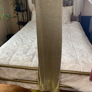 gold strappy glitter midaxi dress